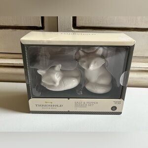 New Threshold White Fox Salt & Pepper Shakers Target Earthenware Stoneware 2015